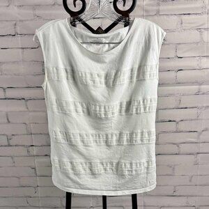 Ann Taylor White Textured Sleeveless Top | Size Small